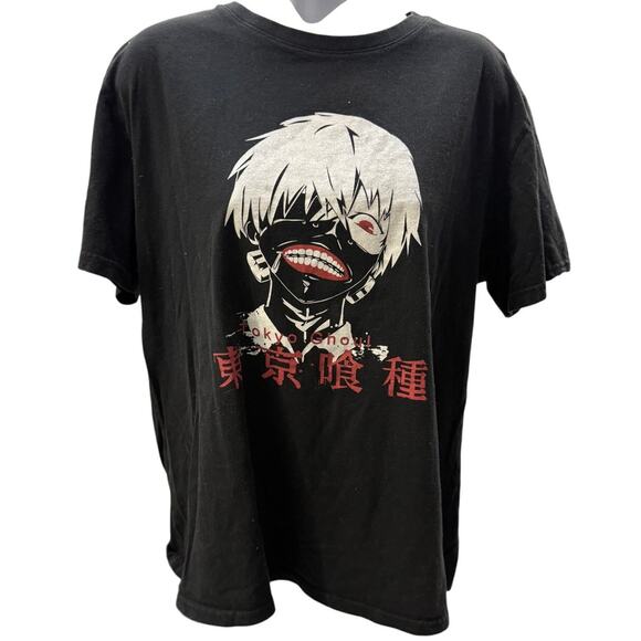 Tokyo Ghoul SS Black Tee Ken Kaneki Mens XL Anime red men womens shirt - Picture 1 of 4